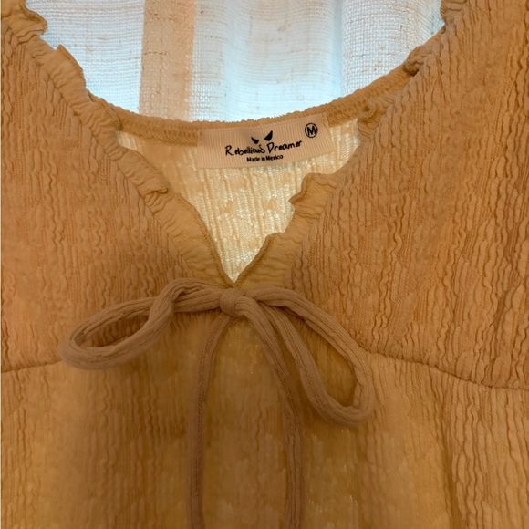 Women's Ruffled Tan Top - Picture 2 of 2